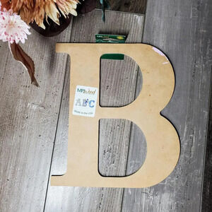 NWT MPI Wood Alphabet Letter "B" Unfinished Crafting Letter Decoration Nursery